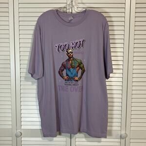 Lane Seven Purple Too Hot Graphic Cotton T-shirt Unisex 2XL